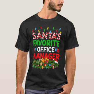 T-shirt Xmas Lighting Père Noël Favori Office Manager Chri