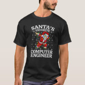 T-shirt Xmas Lighting Père Noël's Favorites Computer Engin (Devant)