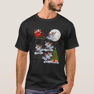 T-shirt Xmas Lighting Tree Santa Riding Donkey Christmas
