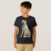 T-shirt Xmas Lights Santa Hat Irish Wolfhound Dog Christma (Devant entier)