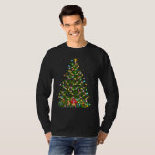 T-shirt Xmas Lights Santa Pterodactyl Dinosaur Bird Christ (Devant entier)
