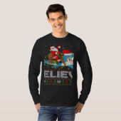 T-shirt Xmas Lights Shark Believe Ugly Santa Riding Shark  (Devant entier)