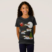 T-Shirt Xmas LightTree Père Noël équitation thon rouge Poi (Devant entier)