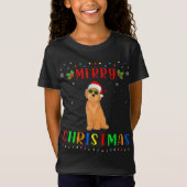 T-Shirt Xmas Lumière Goldendoodle design Chien Corresponda (Devant)