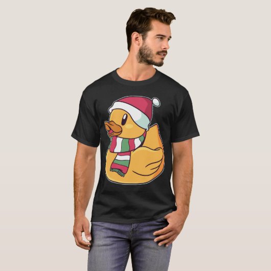 T-shirt Xmas Rubber Ducky Duckie Duck Noël Cadeau mignonne (Devant entier)
