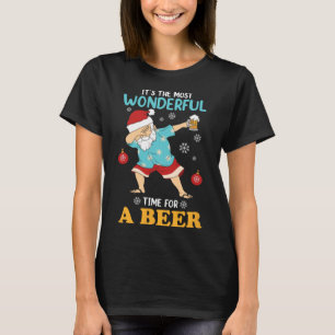 T-shirt Xmas Santa Claus Dab Et Boire Bière Drôle Wonde