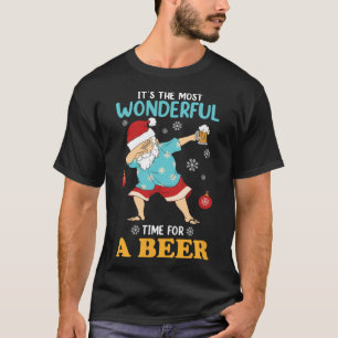 T-shirt Xmas Santa Claus Dab Et Boire Bière Drôle Wonde