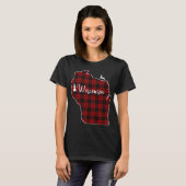 T-shirt Xmas Stocker pour maman Red Plaid Deer Tree Wiscon (Devant entier)