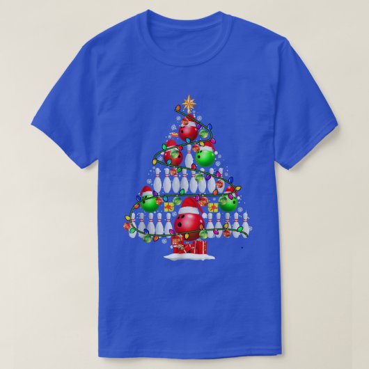 T-shirt Xmas Tree Bowling Xmas Lights Père Noël Bowling Ba (Design devant)