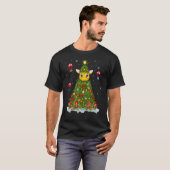 T-shirt Xmas Tree Decorations Lights Santa Giraffe Christm (Devant entier)