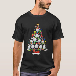 T-shirt Xmas Tree Golf Xmas Lights Père Noël Golf Ball Pla
