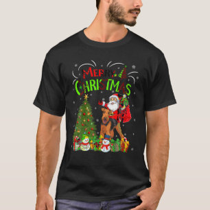 T-shirt Xmas Tree illumine Père Noël équitation Airedale T