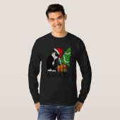 T-shirt Xmas Tree Lighting Santa Black Cat Christmas (Devant entier)
