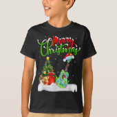 T-shirt Xmas Tree Lights Santa Hat Musical Ukulele Guitar (Devant)