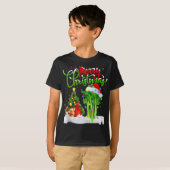 T-shirt Xmas Tree Lights Santa Hat Vegetable Celery Christ (Devant entier)
