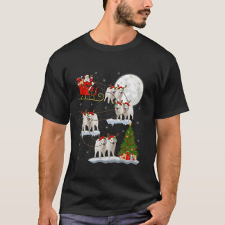T-shirt Xmas Tree Lumières Drôle Père Noël équitation Samo