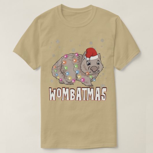T-shirt XMas Wombatmas Wild Animal Noël Lumières Wombat (Design devant)