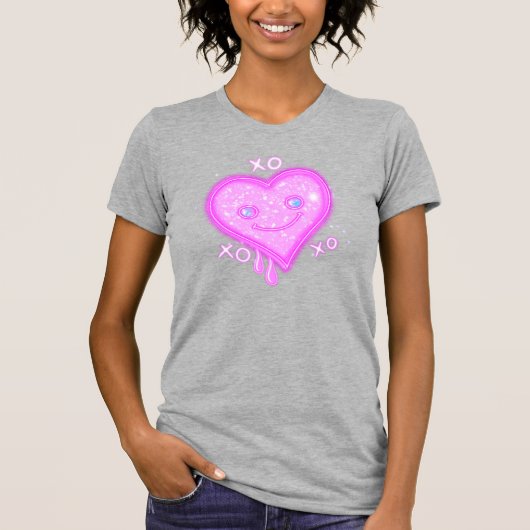 T-shirt "XO, XO, XO" Coeur mignon Kawaii (Devant)