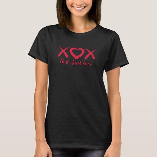 T-shirt Xox, amour, baisers, design valentin, design tante (Devant)