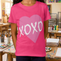 XOXO Câlins Baisers Rose Chaud Fille