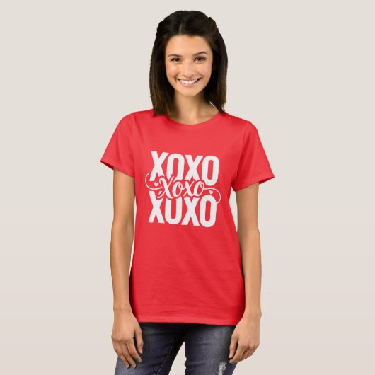 T-shirt XOXO Cœurs Saint-Valentin (Devant entier)