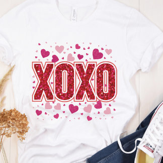 T-shirt XOXO – Cute Pink Typography Valentine’s