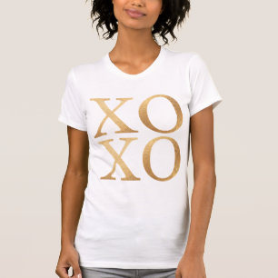 T-shirt XOXO/Faux Or/Moderne Écriture Pinceau