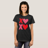 T-shirt XOXO Hearts Hugs and Kisses Funny Valentines Day B (Devant entier)