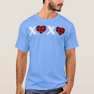 T-shirt XOXO Plaid Heart Print Graphic Womens Valentine