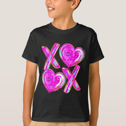T-shirt Xoxo Valentines Day Love Funny Coquette Bow Checke (Devant)