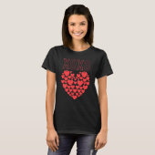 T-shirt XOXO Valentine's Day mignon Coeurs rouges typogra  (Devant entier)
