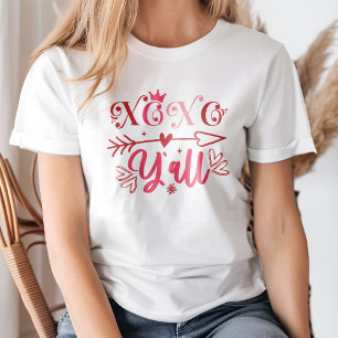T-shirt XOXO Y'all Pink Arrow and Hearts Saint-Valentin