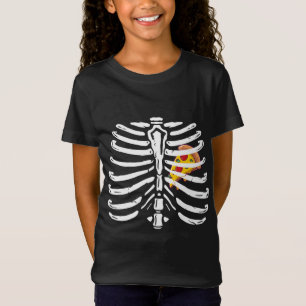 T-Shirt Xray Skeleton Rib Cage Pizza Lover Drôle Halloween