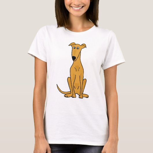 T-shirt XX bande dessinée drôle de chien de lévrier (Devant)