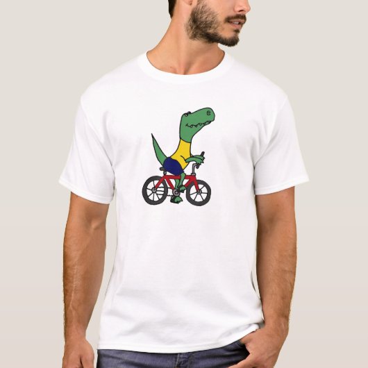 T-shirt XX bicyclette drôle d'équitation de dinosaure de (Devant)