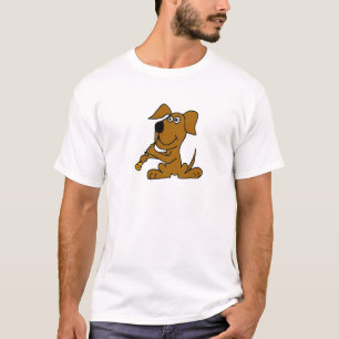 T-shirt XX chien Brown drôle jouant la clarinette
