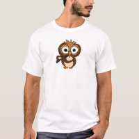 XX hibou drôle jouant la clarinette