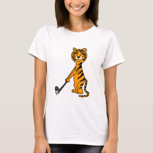 T-shirt XX tigre jouant la bande dessinée de golf