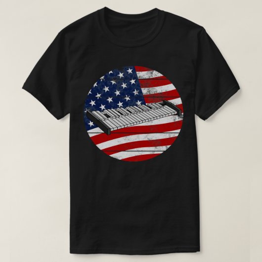 T-shirt Xylophone USA Drapeau Xylophoniste (Design devant)