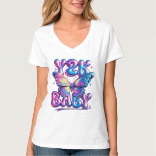 T-Shirt Y2K Bébé Papillon Chrome
