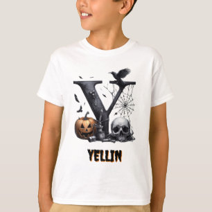 T-shirt Y Trick or Treat Cute Halloween Initial