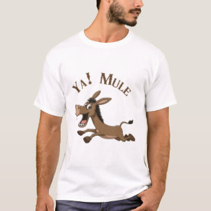 T-shirt Ya! Tee-shirt de dessin animé de mulet en course 