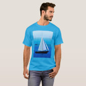 T-shirt Yacht Sous Voile, Bleu Cobalt (Devant entier)