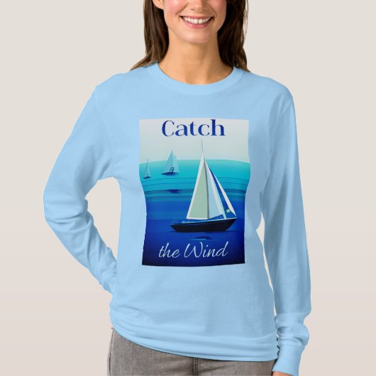T-shirt Yachts sous voile, attraper le vent (Devant)