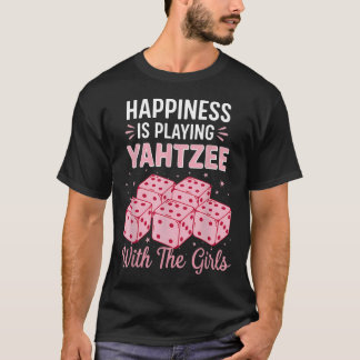 T-shirt Yahtzee de bonheur avec le jeu de dés pour filles