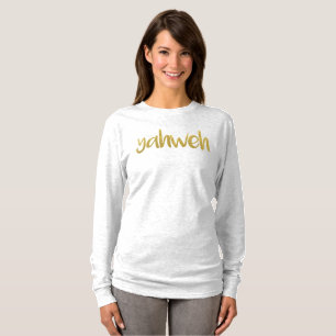 T-shirt YAHWEH Gold Lettering Hébreu Nom De Dieu T-Chemis
