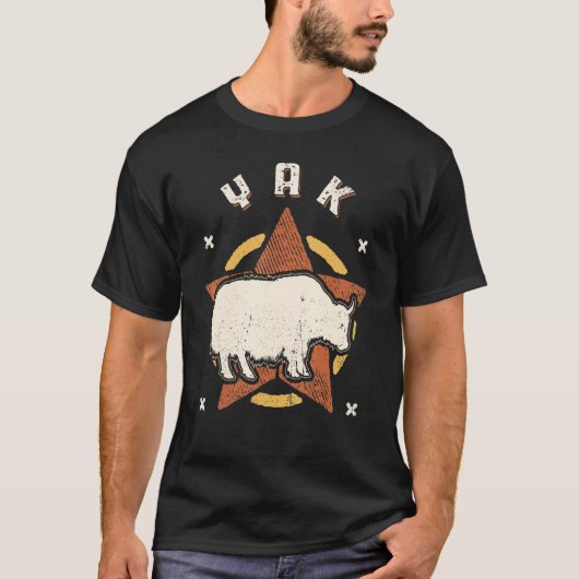 T-shirt Yak Vintage Retro Classic Animal (Devant)