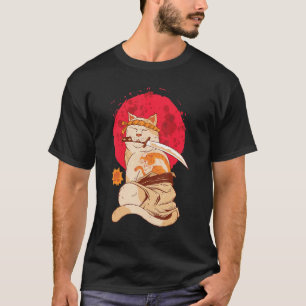 T-shirt Yakuza Chat Japonais Samurai épée Katana Japon Tig