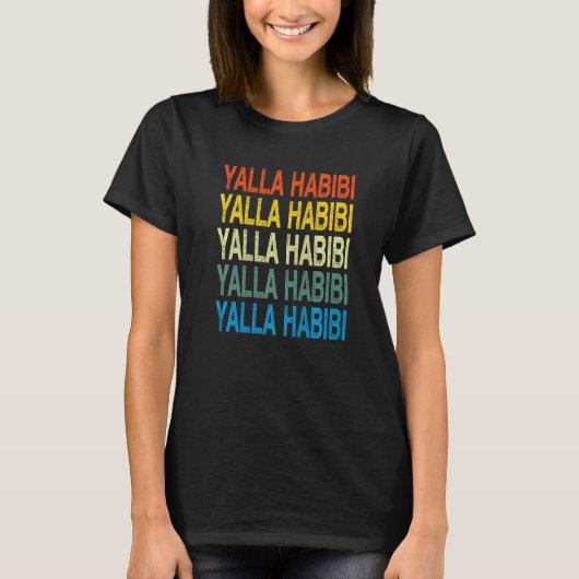 T-shirt Yalla Habibi Calligraphie arabe (Devant)