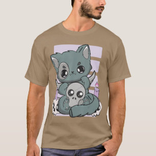 T-shirt Yami Kawaii Chibi Anime Chat Pastel Chat Pour Horr
